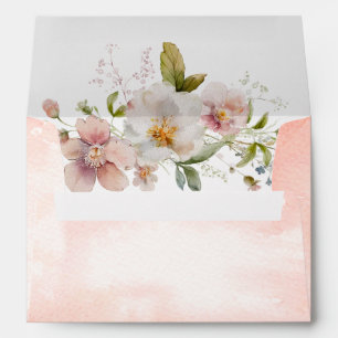 Elegant Rustic Wildflowers Wedding Envelope