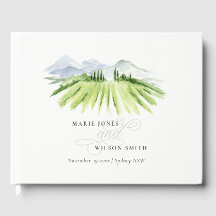 Elegant Rustic Winery Vineyard Mountain Wedding Guest Book
