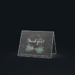 Elegant rustic winter thank you wedding<br><div class="desc">Rustic elegant winter wedding stylish thank you template card on dark grey charcoal chalkboard background featuring a modern winter branches wreath. Fill in your information in the spots, You can choose to customise it further changing fonts and colours of lettering. ---- The invitation is suitable for modern winter rustic, evergreen...</div>