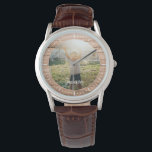 Elegant Rustic Wood Custom Name Photo Watch<br><div class="desc">Perfect keepsake gift for grandparents! This rustic modern watch features a favourite photo along with your personalised name on a medium brown wood panel backdrop.</div>