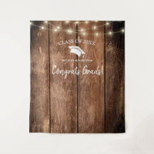 Elegant Rustic Wood Graduation Photo Backdrop