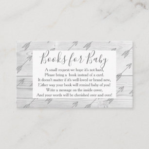Elegant Rustic Wood & Grey Antlers Book Request Enclosure Card