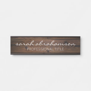 Elegant Rustic Wood Office Door Signs