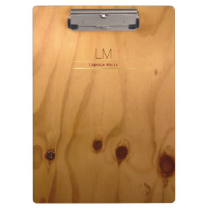 elegant & rustic Wood Texture personalised Clipboard