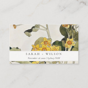 Elegant Rustic Yellow Daffodil Floral Wedding Place Card