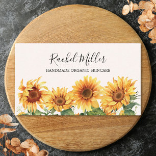 Elegant Rustic Yellow Sunflower Garden Business Card