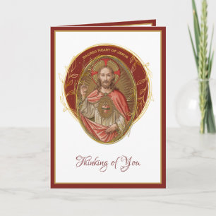 Elegant Sacred Heart Jesus Friendship Card