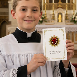 Elegant Sacred Heart  Wedding Altar Server  Card