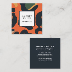 Elegant Safari Animal Skin Leopard spot Girly Square Business Card