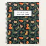 Elegant Safari Animal Skin Leopard spot  Planner<br><div class="desc">Modern digital image of leopard skin in elegant warm earth palette of black, orange, yellow, green and beige . Black stripe overlay.with fully customisable text in white classic font. The spine is black with bold white font. Cool and feminine and elegant, Available on many products. For help or custom request,...</div>