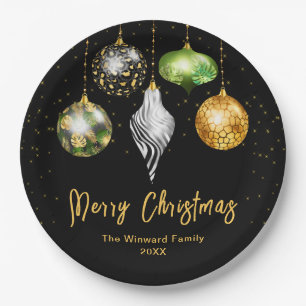 Elegant Safari Theme Ornament Christmas Paper Plate