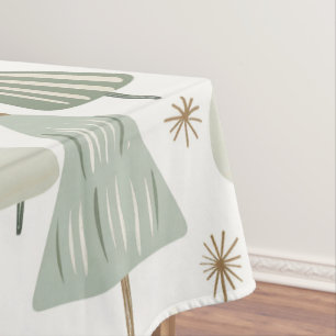 Elegant saga green Christmas Trees pattern Tablecloth