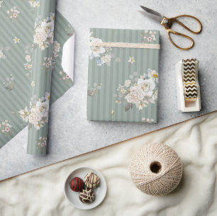 Elegant Sage Botanical Wrapping Paper