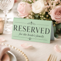 Elegant Sage Bride’s Family Reserved Wedding