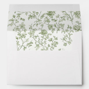 Elegant Sage Chinoiserie Wedding Envelope