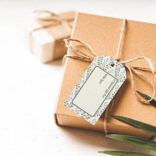 Elegant Sage Cream Minimalist Boho Floral Pattern Gift Tags