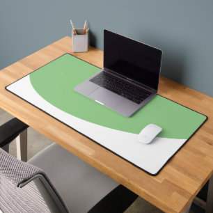 Elegant Sage Curve Flowing White Wave Bottom Edge Desk Mat