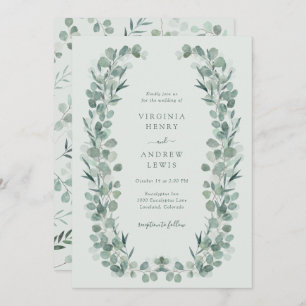 Elegant Sage Eucalyptus Wedding Invitation