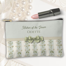 Elegant Sage Floral Stripes Mother of the Groom