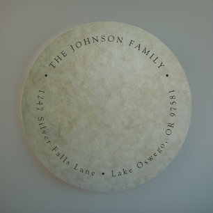 Elegant Sage Gold Return Address Classic Round Sticker