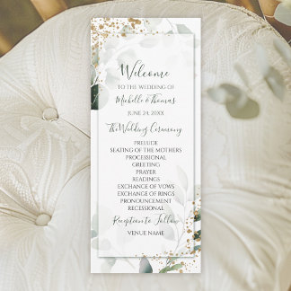 Elegant Sage Gold Watercolor Eucalyptus Greenery Programme
