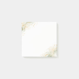 Elegant Sage Green and Gold Watercolor Stationery Post-it Notes