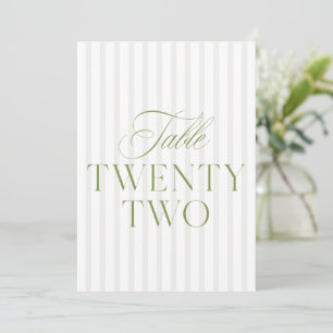 Elegant Sage Green & Beige Wedding 22 Table Number