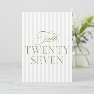 Elegant Sage Green & Beige Wedding 27 Table Number
