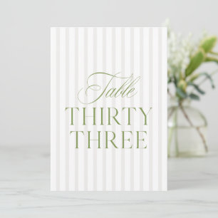 Elegant Sage Green & Beige Wedding 33 Table Number