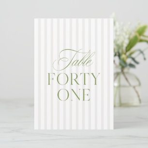 Elegant Sage Green & Beige Wedding 41 Table Number