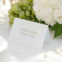 Elegant Sage Green & Blue Wedding Place Card