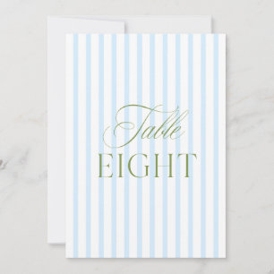 Elegant Sage Green & Blue Wedding Table Number