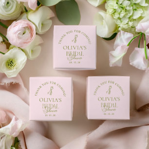 Elegant Sage Green & Blush Bridal Shower Favour Bo Box