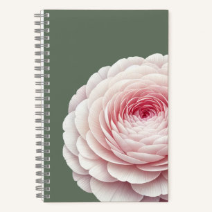 Elegant Sage Green Blush Floral Botanical Notebook