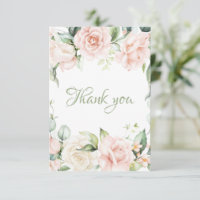 Elegant Sage Green Blush Pink Floral Baby Shower