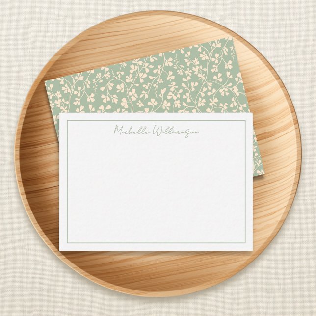 Elegant Sage Green Botanical Personalised Card (Creator Uploaded)