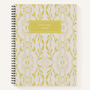 Elegant Sage Green Botanical Personalised Notebook