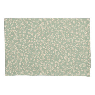 Elegant Sage Green Botanical Pillowcase