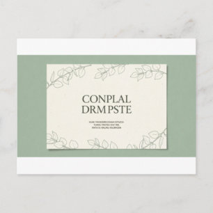 Elegant Sage Green Botanical Wedding Invitation - Postcard