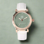 Elegant Sage Green Branded Company Logo Text Watch<br><div class="desc">This sophisticated watch features a sage green design with your company's logo elegantly displayed. It's a timeless accessory that blends style with corporate identity,  making it perfect for enhancing your brand's presence and making a lasting impression.</div>