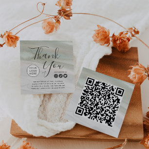 Elegant Sage Green Branding Thank You Packing Card