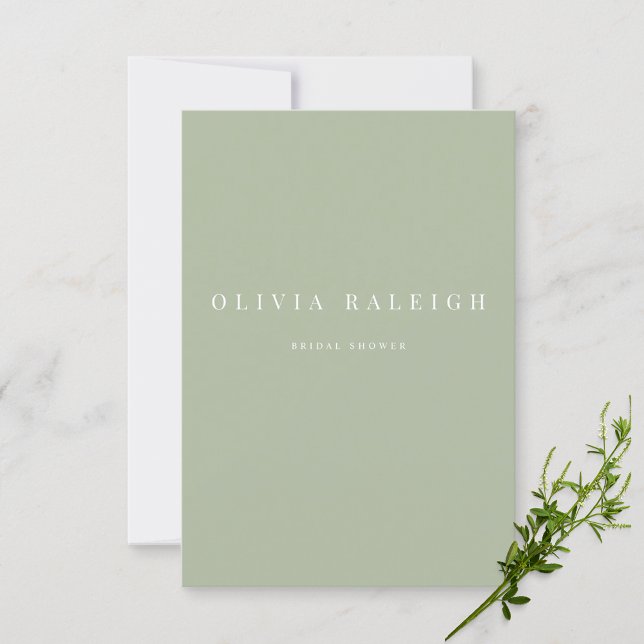 Elegant Sage Green Bridal Shower Invitation (Creator Uploaded)