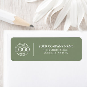 Elegant Sage Green Business Logo Return Address