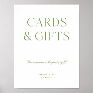 Elegant Sage Green Cards & Gifts Digital Sign