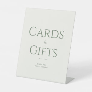 Elegant Sage Green Cards & Gifts Minimalist Pedestal Sign