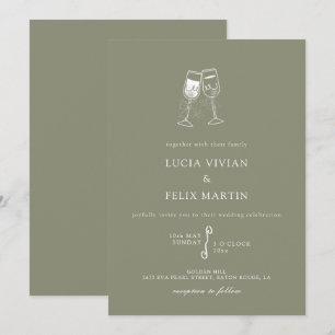 Elegant Sage Green Champion Wedding Invitation