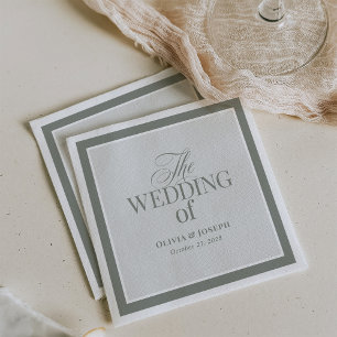 Elegant Sage Green Classic Luxe Wedding Napkin