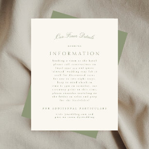 Elegant Sage Green Cream Script Formal The Wedding Enclosure Card