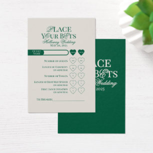 Elegant Sage Green Editable Wedding Prop Bet Card
