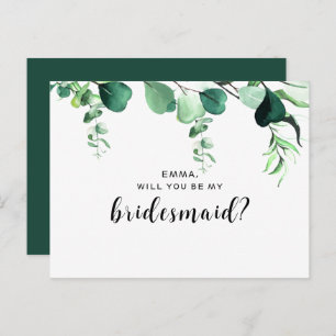 Elegant Sage Green Eucalyptus Foliage Bridesmaid Postcard